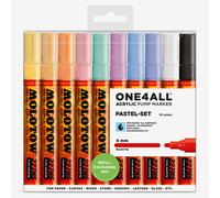 Molotow One4All 227HS Acrylic Pens, High Opacity and Permanent, UV-Resistant for Almost All Surfaces Pastel case set. Pack of 10 Multicoloured