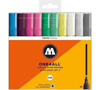 Molotow One4All 227HS Acrylic Pens, High Opacity and Permanent, UV-Resistant for Almost All Surfaces Case Basic Set 3 Pack of 10 Multicoloured
