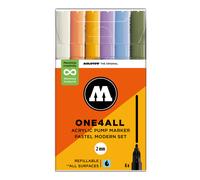 Molotow 127HS Pastel Modern Set - 6 x Acrylic Paint Marker Pens - 2mm Tip