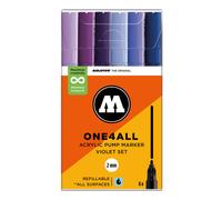 Molotow 127HS Violet Set - 6 x Acrylic Paint Marker Pens - 2mm Tip