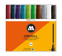 Molotow One4All 227HS Acrylic Pens, High Opacity and Permanent, UV-Resistant for Almost All Surfaces Case Basic Set 2 Pack of 10 Multicoloured