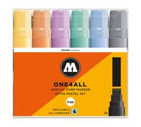 Molotow One4All Acrylic Marker 627HS Pastel Set (6 Markers) - 15mm Tip