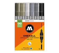 Molotow One4All Acrylic Twin Marker 224 Grey Set (6 Markers)