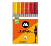 Molotow One4All Acrylic Twin Marker 224 Hot Set (6 Markers) - Twin Tip