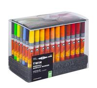 Molotow One4All Acrylic Twin Marker Complete Set (1.5 and 4.0 mm Line Width, High Coverage and Permanent, Quick Drying, Refillable, for Almost All Surfaces) 74 Assorted Pieces