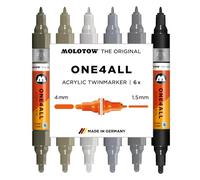 Molotow One4All Acrylic Twin Marker 224 Grey Set (6 Markers)