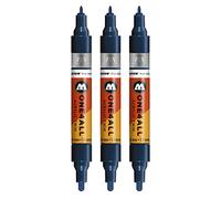 Molotow ONE4ALL Acrylic Twin Marker Pens Pack of 3 027 Petrol Blue