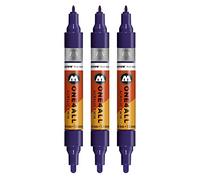 Molotow ONE4ALL Acrylic Twin Marker Pens Pack of 3 043 Dark Purple