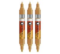 Molotow ONE4ALL Acrylic Twin Marker Pens Pack of 3 208 Ochre Brown Light