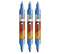 Molotow ONE4ALL Acrylic Twin Marker Pens Pack of 3 224 Metallic Blue