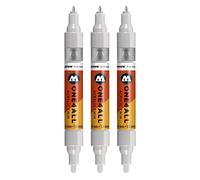 Molotow One4All Acrylic Twin Markers (Line Width 1.5 mm and 4 mm, High Coverage and Permanent) Pack of 3 Colour 237 Grey Blue Light