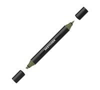 Molotow Sketcher Twin Tip Marker - Dual Tip Aqua Pro Ink Chisel Brush Pen (K420 Olive Dark)