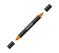 Molotow Sketcher Twin Tip Marker - Dual Tip Aqua Pro Ink Chisel Brush Pen (O055 Orange)