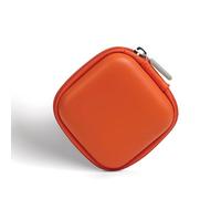 MOLOVA Durable PU Leather + EVA Hard Shell & Mesh Pockets, Earbud Case & Headphone Case & Cable Organizer Bag - Protective Storage for AirPods, Wireless Earbuds & Wires, Orange