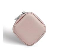 MOLOVA Durable PU Leather + EVA Hard Shell & Mesh Pockets, Earbud Case & Headphone Case & Cable Organizer Bag - Protective Storage for AirPods, Wireless Earbuds & Wires, Light Pink