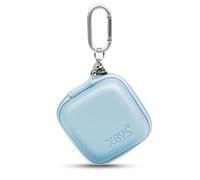MOLOVA for TAGRY Waterproof Bluetooth Earbuds Case with Carabiner - PU Leather + EVA Protective Cover for Wireless Ear Bud Headphones, Shockproof & Portable Storage Case for Earbud Charging (Blue)
