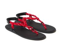 Molozoey Rope Flip Flop Sandals for Women Adjustable T Strap Slip on Comfortable Thong Sandals Women Dressy, Red, 7.5 UK