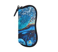 molshine Soft Neoprene Sunglasses Case, Blue, Protective Zipper Eyeglasses Bag with Hook