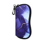 molshine Soft Sunglasses Case,Neoprene Zipper Glasses Pouch,Portable Eyeglasses Bag with Hook for Women Men (Purple)
