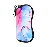molshine Sunglasses Soft Case, Portable Zipper Neoprene Glasses Pouch with Belt Clip for Woman Man (Violet)