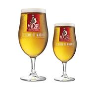 Molson Coors 2X Madri Exceptional Beer Glasses Combo Pack | Half Pint and Nucleated Chalice Official Merchandise Perfect for Your Home Bar 1x Glass &