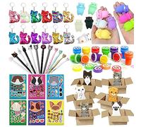 Moltby Cat Party Favors for Kids - 72Pcs Cat Themed Birthday Party Supplies, Cat Themed Gifts for Girls, Cat Keychains Sticky Notes Cat Pens for Cat Lovers, Goodie Bags Stuffers for Girls Birthday
