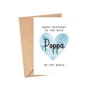 MoltDesigns Birthday Card for Poppa - Premium Cardstock, Blank Inside - Father's Day Gift