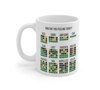 MoltDesigns How Are You Feeling Today? - Funny Coffee Mug - Ceramic Coffee Mug Inspired By Wordle - Funny Wordle Lover Gift - Cute Coffee Mugs For Wordle Game Lovers 11oz