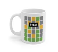MoltDesigns Phew Wordle Mug - Funny Wordle Lover Gift - Coffee Mug Inspired By Wordle - Funny Wordle Mug - Wordle Gift - Coworker Gift - Boss Gift - Gifts Idea For Birthday 11oz, MUG-F6ZGANHPT4-11oz
