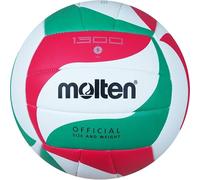 Molten 1300 Volleyball | Soft TPU Training Ball | Durable Thermoplastic Polyurethane with PVC Coating with Butyl Bladder | Official Size & Weight | Multicolour Green White Red