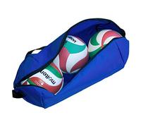Molten Ball Bag with Adjustable Shoulder Strap | Secure and Convenient Zip Access | Holds Three Full Size 5 Footballs | Volleyballs or Netballs,Blue,680 x 230 x 230 mm