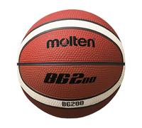 Molten Rubber Basketball, Indoor/Outdoor Play, Orange/Ivory, Fun Size, Size 1, Suitable For Boys & Girls 2, 3, 4, 5, 6 & 7