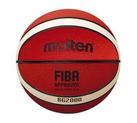 Molten BG2000 Premium Rubber Basketball, FIBA Approved, Indoor/Outdoor Play, Orange/Ivory, Size 3, Suitable For Boys Age 6 & under, Girls age 11 & under
