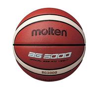 Molten BG3000 Basketball, Indoor/Outdoor, Synthetic Leather, Size 5, Orange/Ivory, Suitable For Boys Age 7, 8, 9, 10 & 11, Girls age 12 & 13