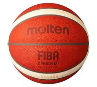 Molten BG5000 Basketball, Official International FIBA Game & Match Ball, FIBA Approved, Premium Real Leather, Indoor Play, Orange/Ivory, Size 7, Suitable For Boys age 14 & Adult