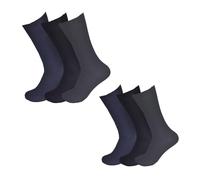 Molten Creek® 6 Pairs Men's Ribbed Diabetics Socks, 100% Pure Cotton, Non-Elastic, Soft Grip, Comfortable & Breathable, 6-11, 11-14 Bigfoot (UK, Numeric, 6, 11, Regular, Regular, Black/Navy/Grey)