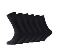 Molten Creek® 6 Pairs Men's Ribbed Diabetics Socks, 100% Pure Cotton, Non-Elastic, Soft Grip, Comfortable & Breathable, 6-11, 11-14 Bigfoot (UK, Numeric, 6, 11, Regular, Regular, Black)