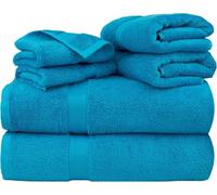 Molten Creek® 6Pcs Cotton Towels Set, 2 Bath Towels, 2 Hand Towels & 2 Face Towels, 650 GSM, Premium Quality Towles, Highly Absorbent, Extra Large Towel, Super Soft (Blue)