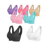 Molten Creek® Assorted Women’s Sports Bra Set of 3, Shape Wear Padded Bra, Super Stretch, Seamless Comfy Leisure Crop Tops Vest, Removable Pads, (UK, Alpha, M, Regular, Regular, Assorted, Pack of 3)