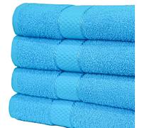 Molten Cr ath Sheets, 100% Egyptian Cotton, Super Soft Towel, 500 GSM, Classic Look, High Absorbency and Durability, Extra Large Bath Towels, 80 x 140 cm (4, Aqua)