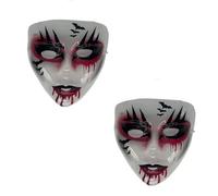 Molten Creek® Halloween Face Mask, Clear Skull and Witch Mask, Different Plastic Designs, Party Supplies, Scary Mask Festive, Halloween Costume Mask, Lightweight (2 Witch Mask)