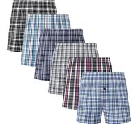 Molten Creek® Mens Boxers, Underwear Cotton Woven Boxers, Checks Pattern, Boxer Shorts, Button Fly, Comfortable, Soft and Flexible Fit, Pack of 6, Assorted Colour (M, Assorted Colour)