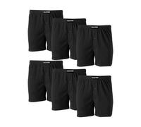 Molten Creek® Mens Plain Boxers Shorts Loose Fit, Durability And Longevity, Underwear Cotton Rich Button Fly Trunks Hipster Pants, 6 Pack, S-2XL (UK, Alpha, L, Regular, Regular, Black- 6 Pack)