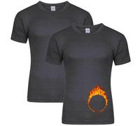 Molten Creek® Men's Thermal Long and Short Sleeve Top, Stay Dry and Comfortable, Snug and Slimming Fit, Pack of 2, (UK, Alpha, L, Regular, Regular, Charcoal- Short Sleeve)