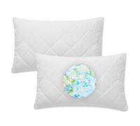 Molten Creek® Quilted Bed Pillows, Shredded Foam Filling, Soft And Breathable Fabric, Modern Design, Instant Rebound, Long-Lasting Durability, Machine Washable (Pack of 2)