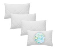 Molten Creek® Quilted Bed Pillows, Shredded Foam Filling, Soft And Breathable Fabric, Modern Design, Instant Rebound, Long-Lasting Durability, Machine Washable (Pack of 4)