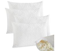 Molten Creek® Shredded Memory Foam Pillows, Soft And Fluffy, Modern Design, Machine Washable, Double Edge Swing Design, Breathable & Cooling Comfort, 50x75cm (Pack of 4)