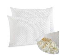 Molten Creek® Shredded Memory Foam Pillows, Soft And Fluffy, Modern Design, Machine Washable, Double Edge Swing Design, Breathable & Cooling Comfort, 50x75cm (Pack of 2)