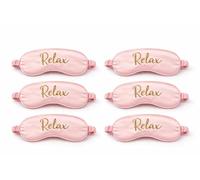 Molten Creek® Silk Sleep Eye Mask Pack of 6 - 100% Mulberry Silk Light-Blocking Mask for Women & Men, Hypoallergenic, Soft & Breathable, Adjustable Elastic Strap, Travel, Nap & Meditation (Pink)