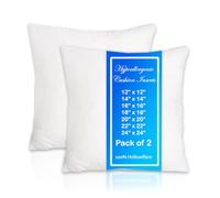 Molten Creek® Square Soft Cushion Pads Insert, Extra Fill Plump Hollowfibre Inner Fillers, Anti-Allergy Sofa Cushion inserts Scatters, White (Pack of 2, 16 x 16 (40 x 40 cm))